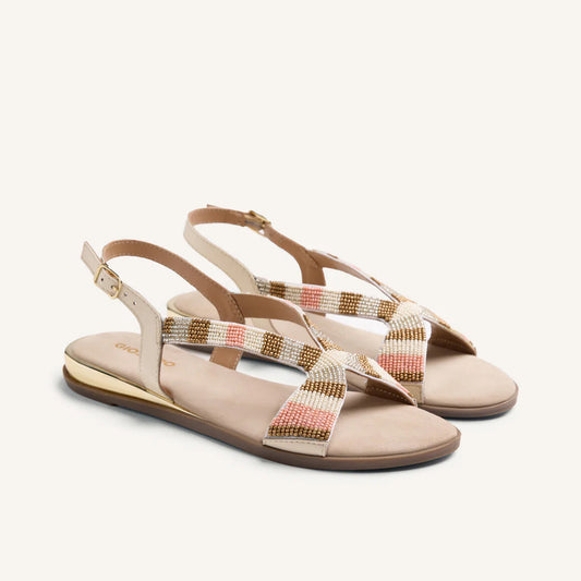 Sandali bassi con perline