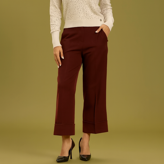 Pantalone cropped - Borgogna