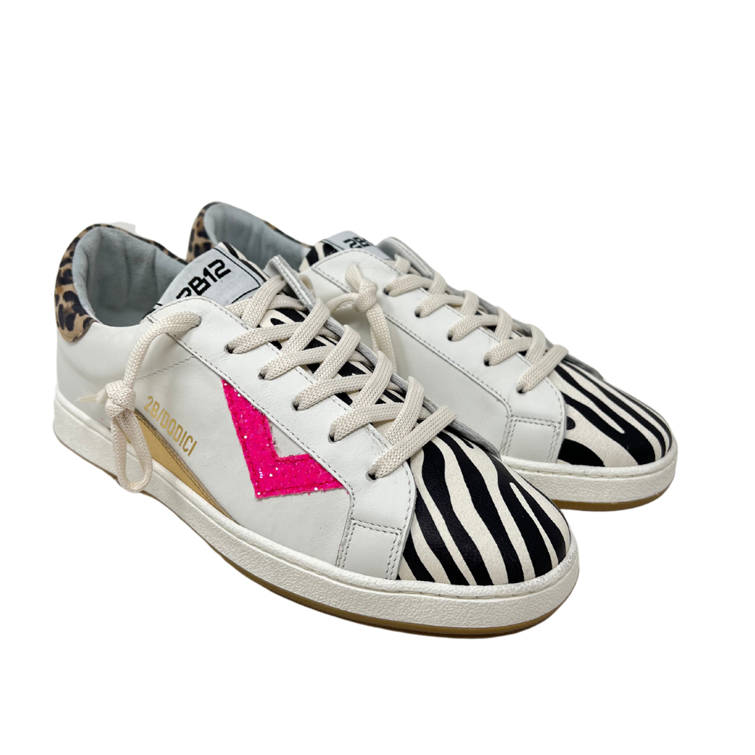 SNEAKERS BIANCHE IN PELLE 2B/DODICI