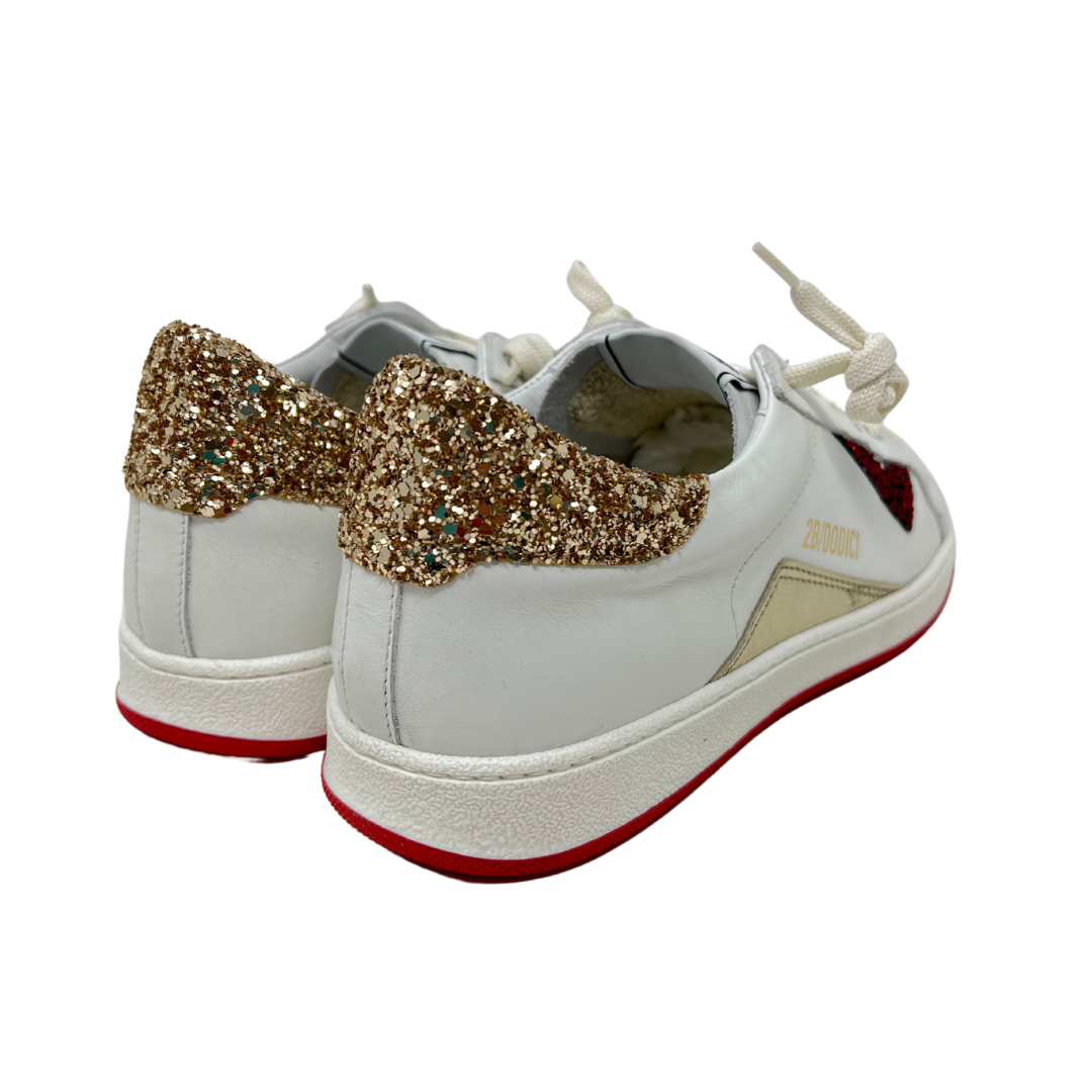 SNEAKERS BIANCHE IN PELLE 2B/DODICI