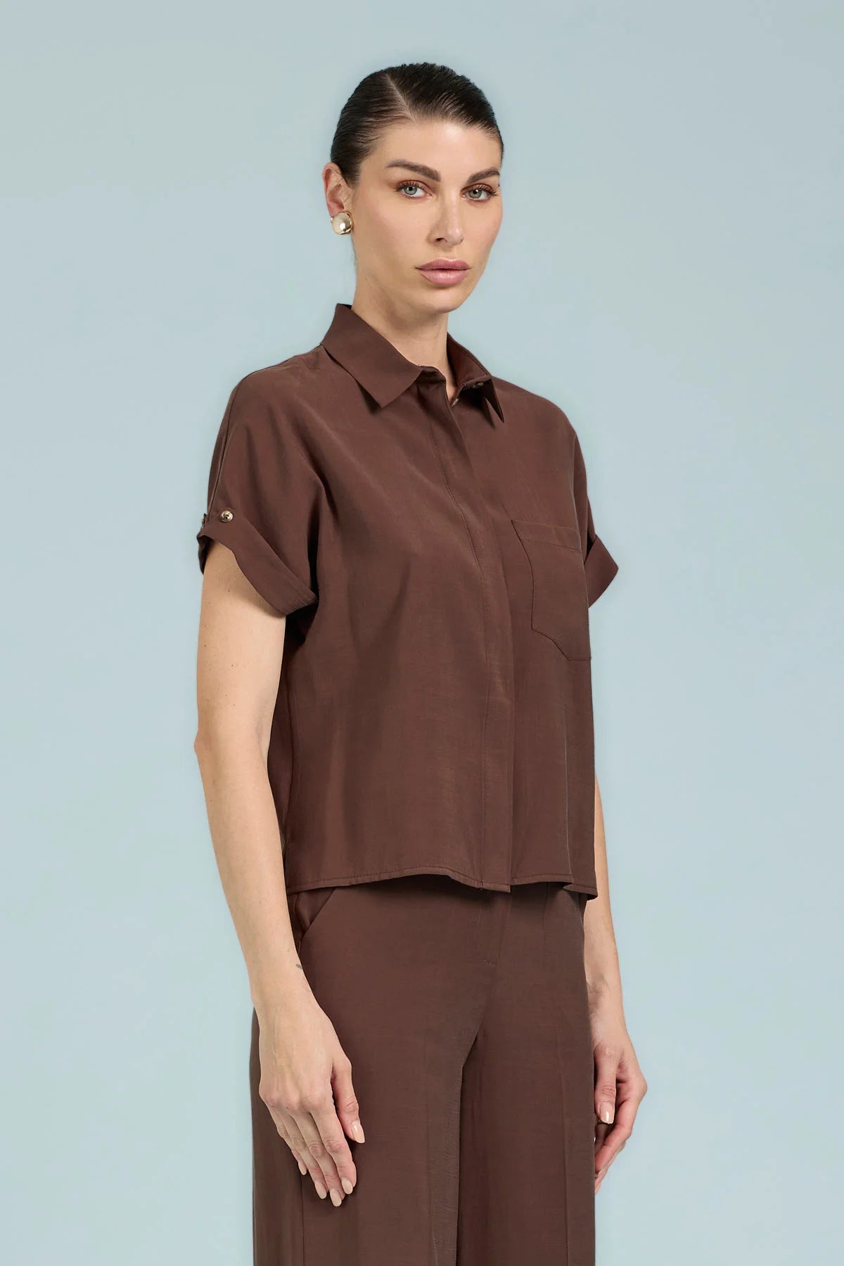 Camicia in viscosa - moro