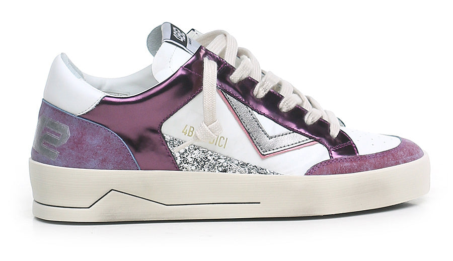 SNEAKER 4B12 BIANCO VIOLA