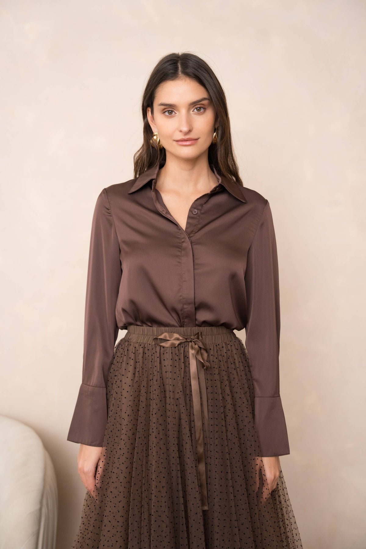 Camicia Léa in raso (S-M-L-XL) FW26 - CK08091