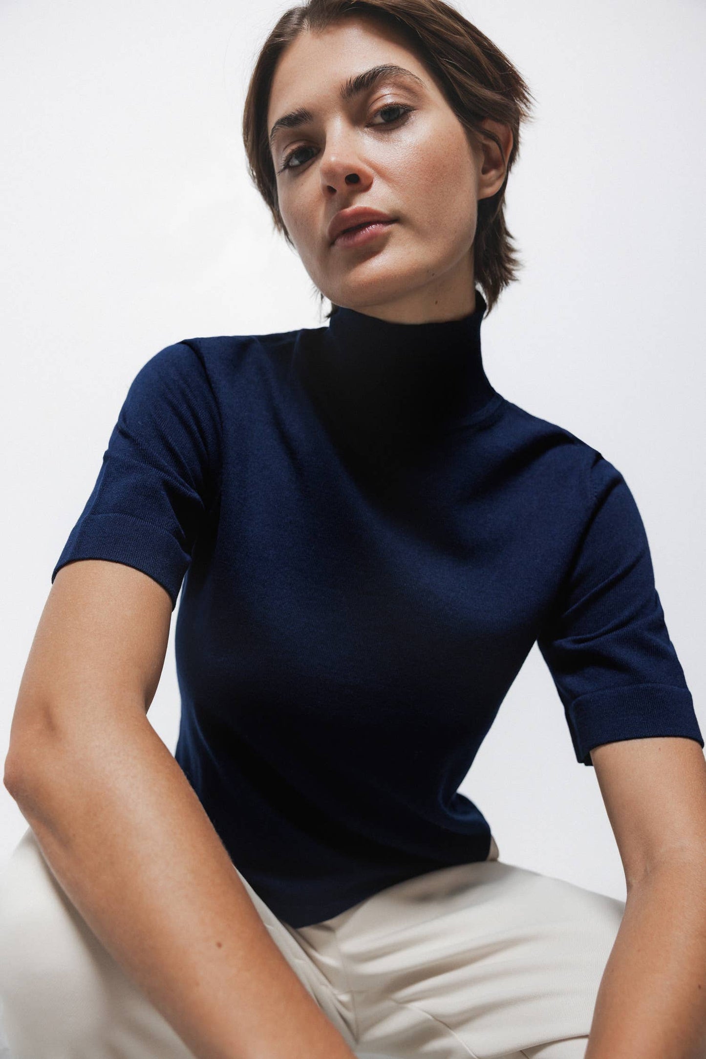 Dolcevita in maglia - Blu