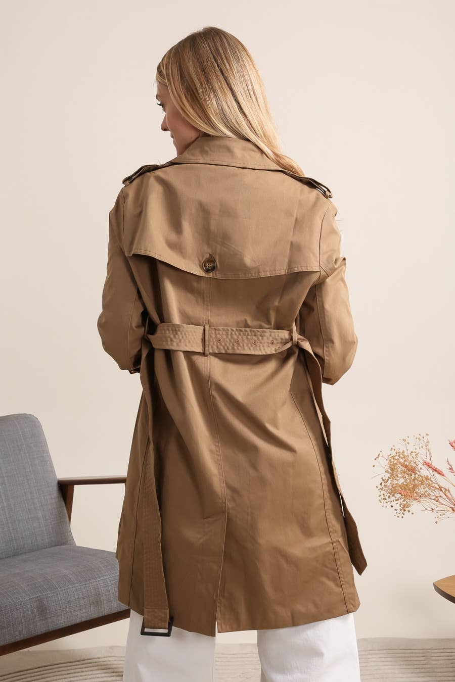 Trench lunghezza media doppiopetto