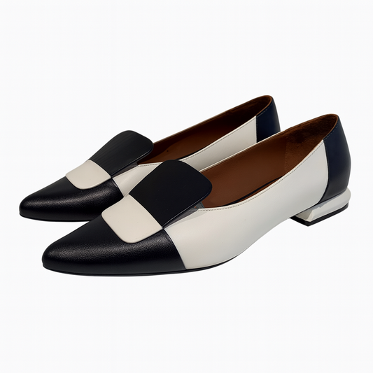 Ballerine in pelle bicolor