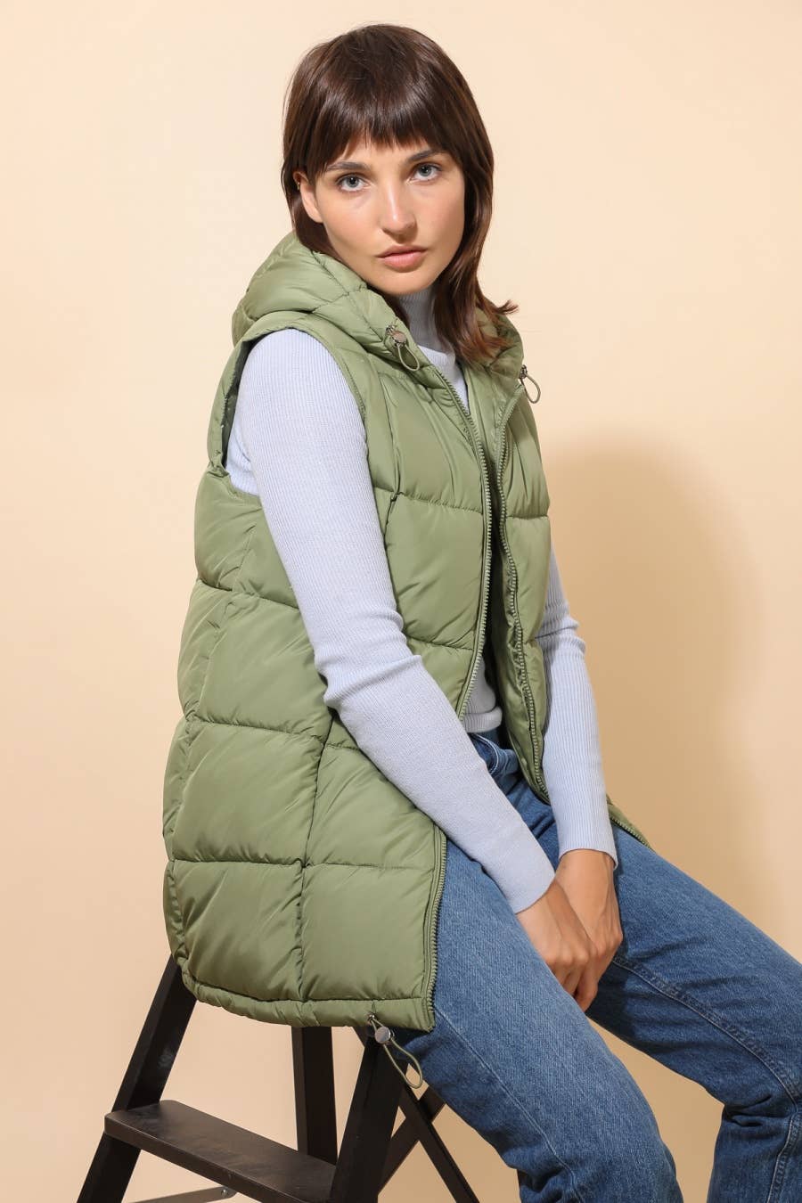 Gilet imbottito lunghezza media