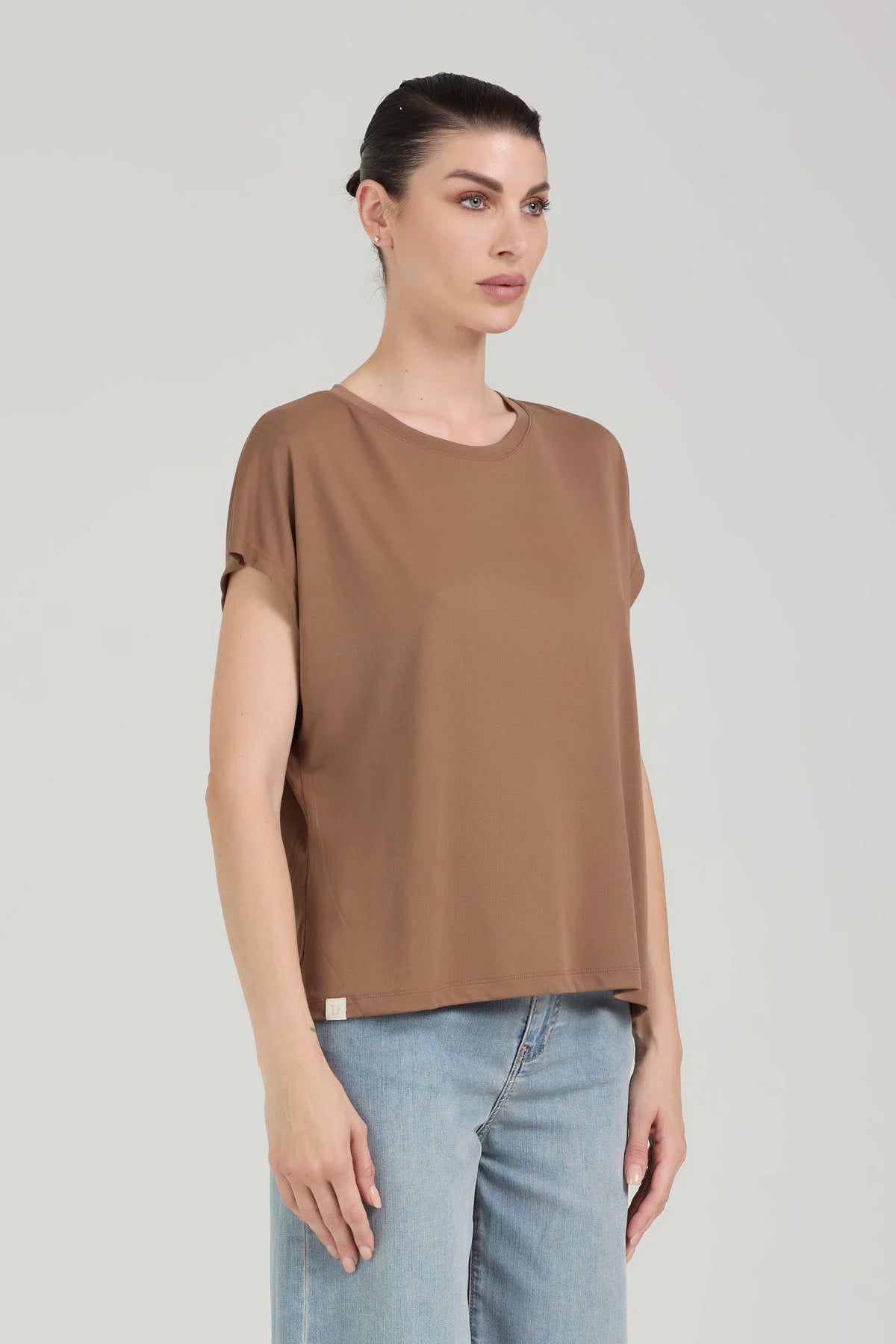 T-shirt in modal - mocha