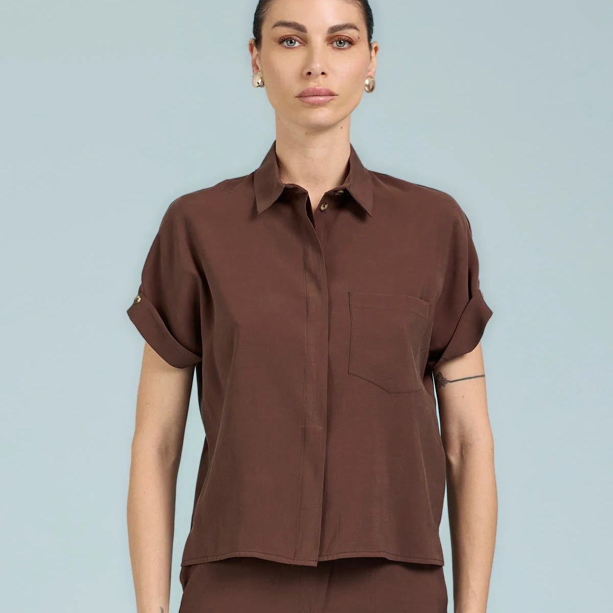 Camicia in viscosa - moro