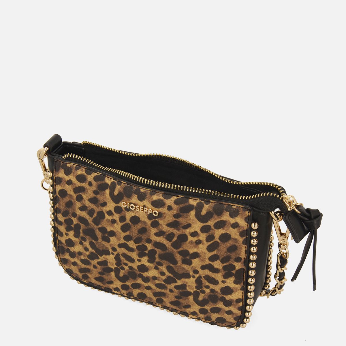 BORSA A TRACOLLACON BORCHIE STAMPA LEOPARDO