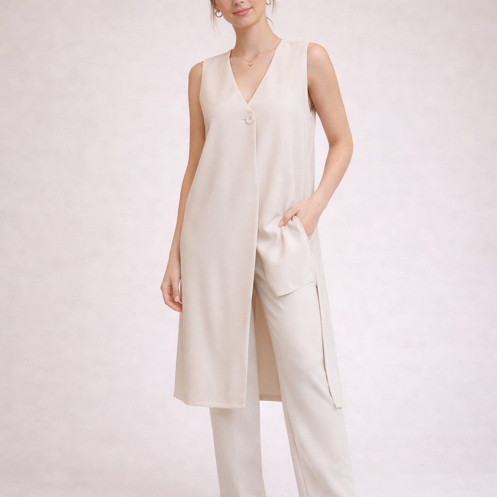 Pantaloni fluidi Vita con zip