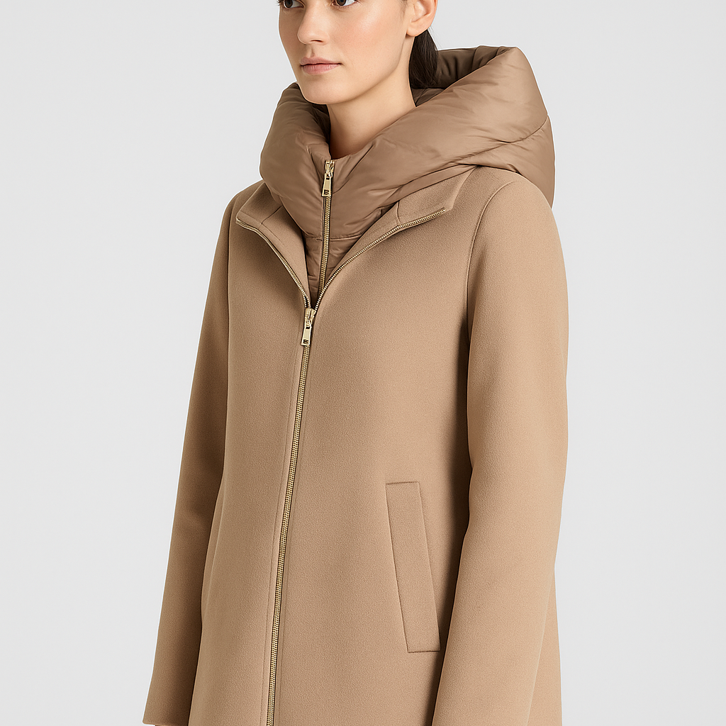 Cappotto con pettorina - Camel