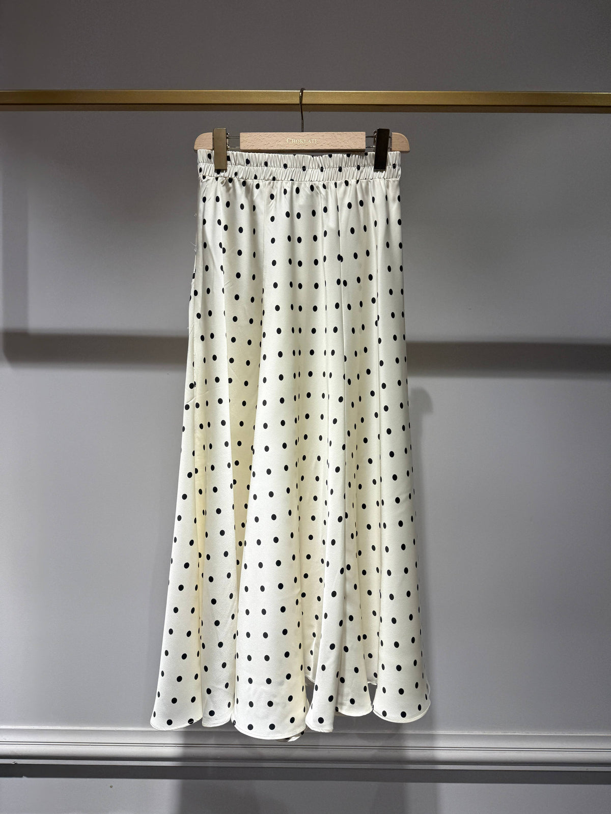 Gonna Valentine stampa satinata a pois - CK08152-7