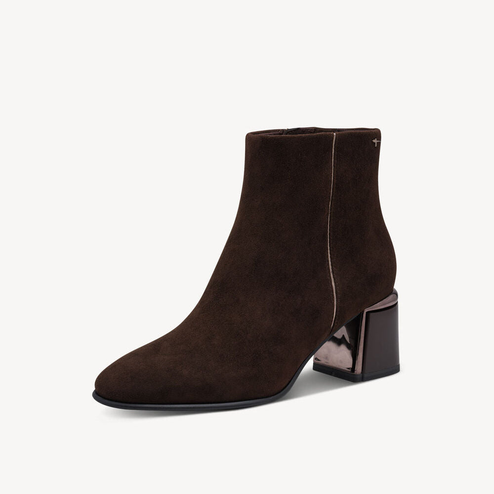 Stivaletti Donna in camoscio Marrone con tacco comodo Tamaris