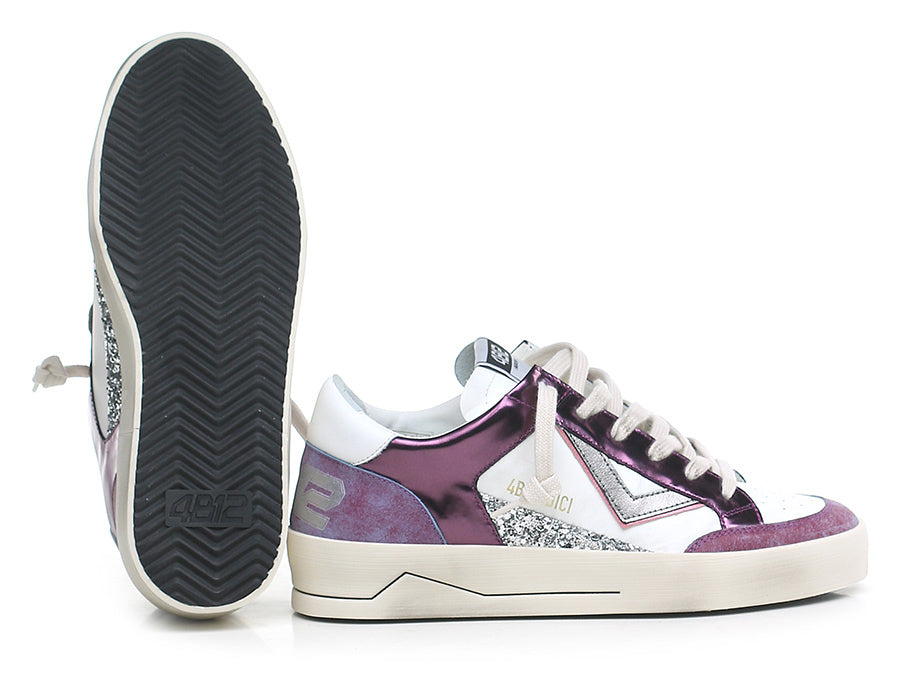 SNEAKER 4B12 BIANCO VIOLA