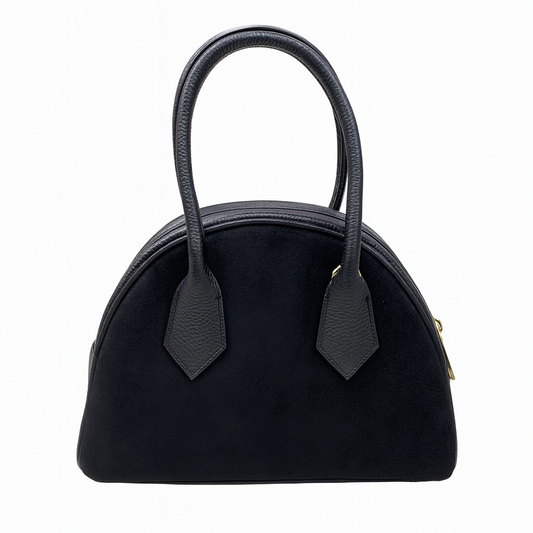 Bauletto nero in camoscio