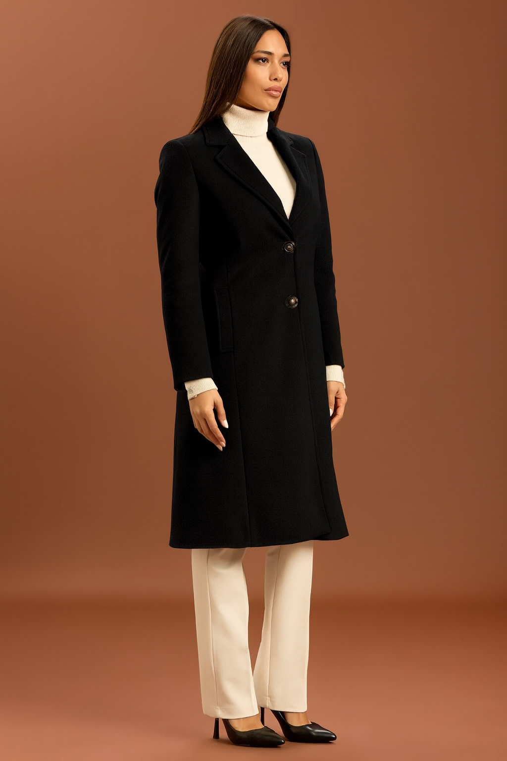 Cappotto doppio bottone - nero