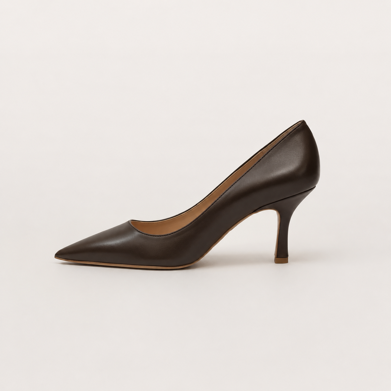 Décolleté in pelle marrone