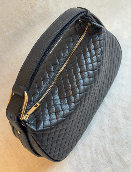 Borsa FLORA intreccio nera