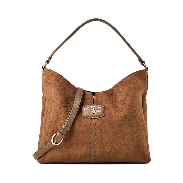 Borsa a spalla in camoscio Us.Polo