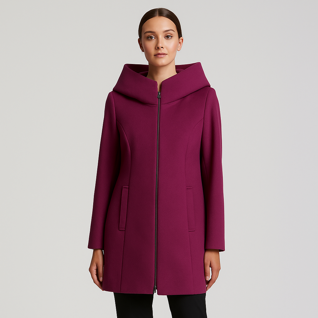 Cappotto midi con zip