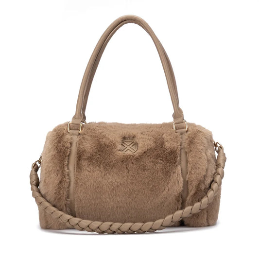 Borsa in ecopelliccia beige