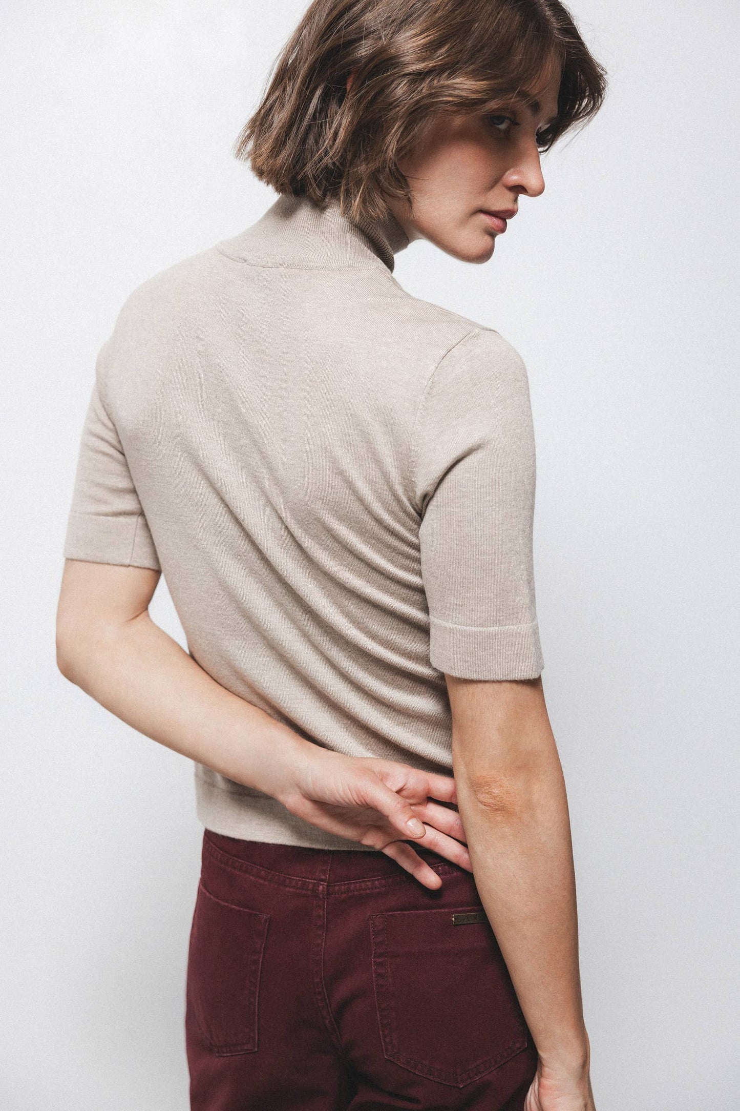 Dolcevita in maglia - Ecrù