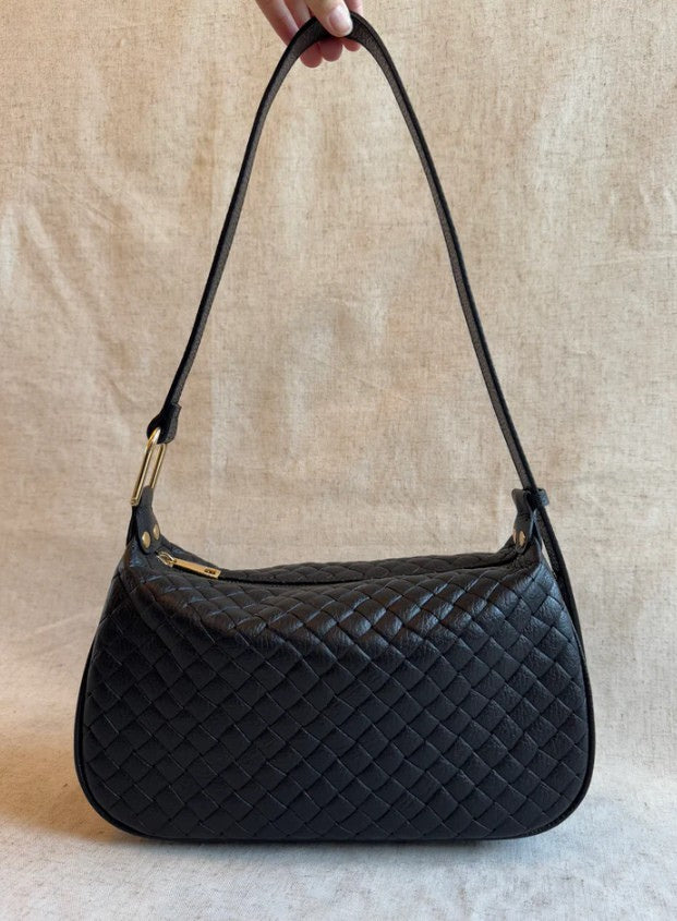Borsa FLORA intreccio nera