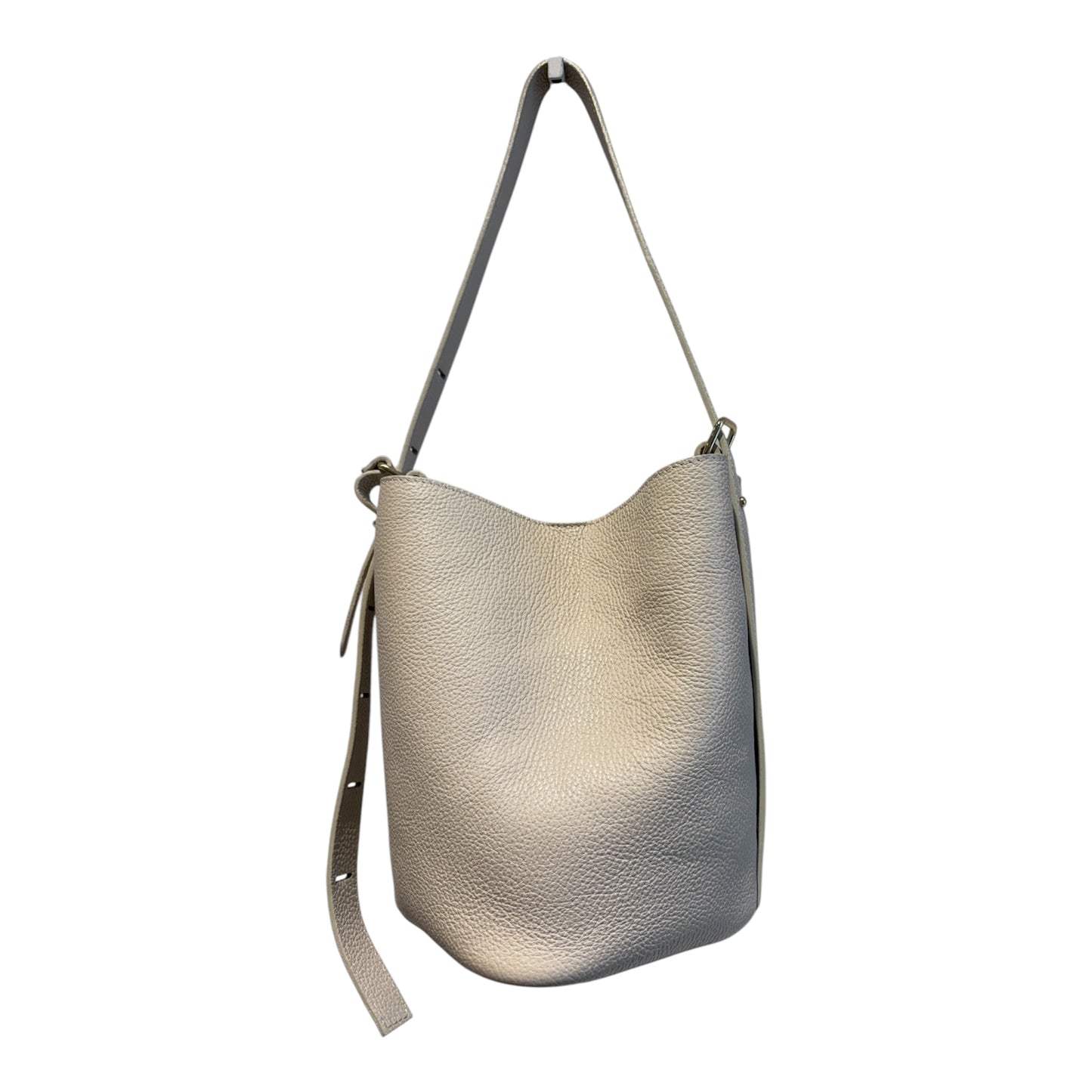 Borsa secchiello in pelle sabbia