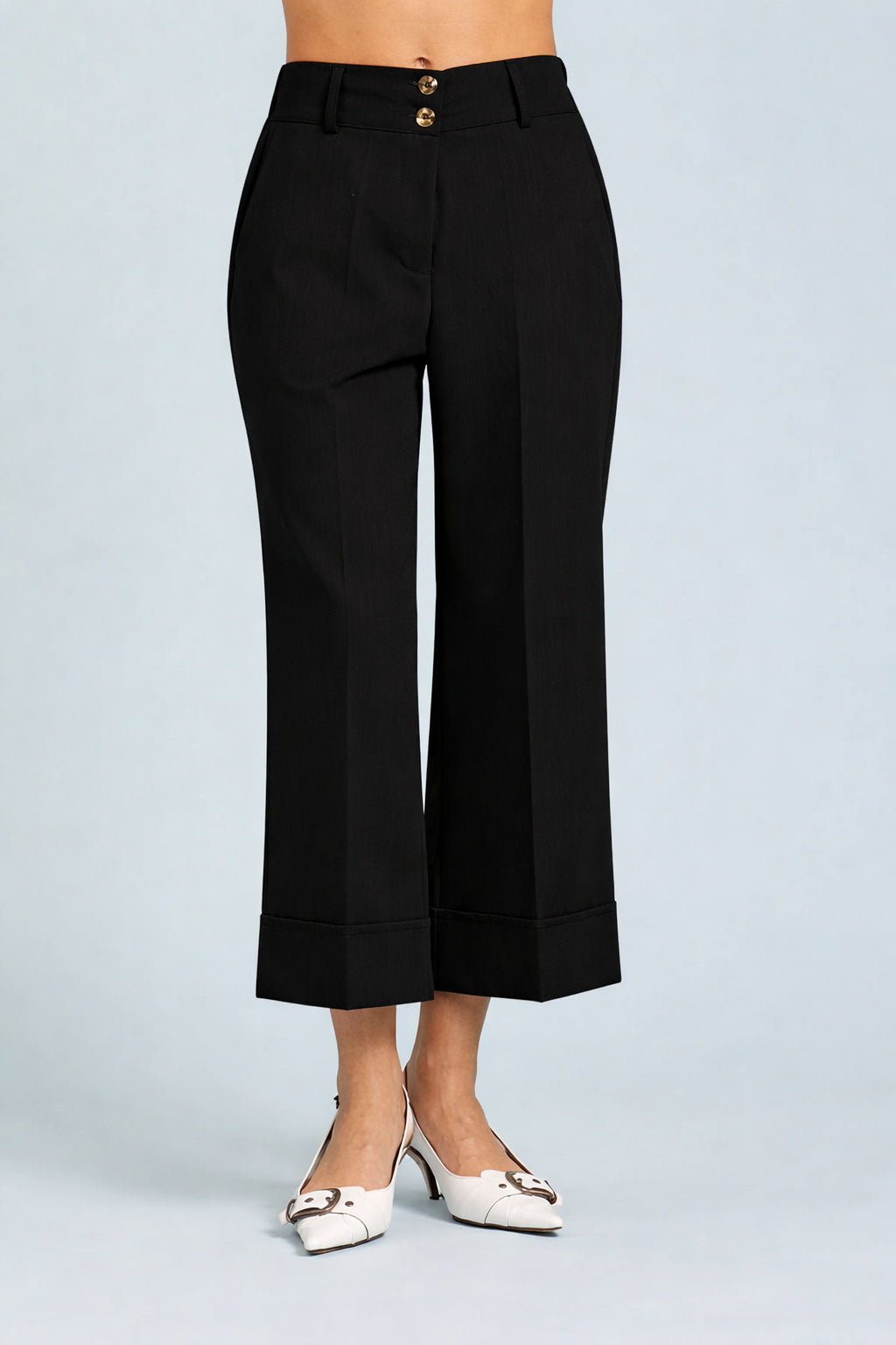 Pantaloni cross con risvolto