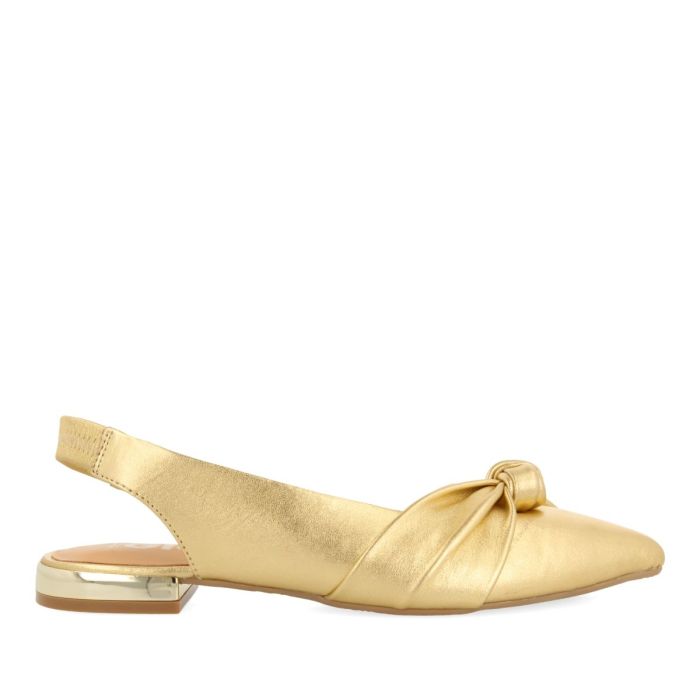 BALLERINE  CON FIOCCO IN PELLE ORO