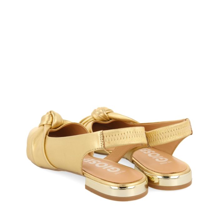 BALLERINE  CON FIOCCO IN PELLE ORO