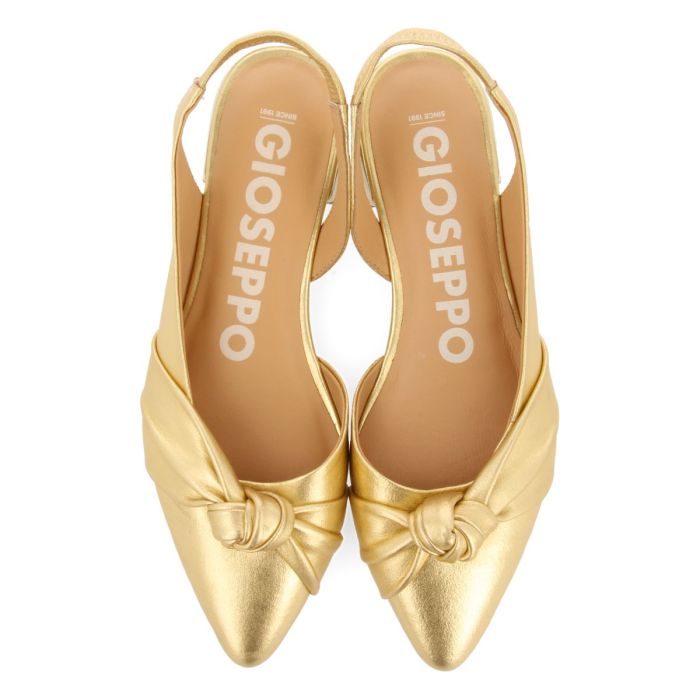 BALLERINE  CON FIOCCO IN PELLE ORO