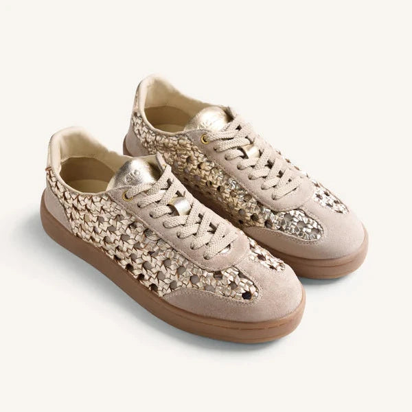 Sneakers oro in pelle traforata Ijebu