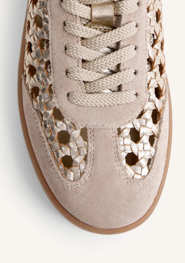 Sneakers oro in pelle traforata Ijebu