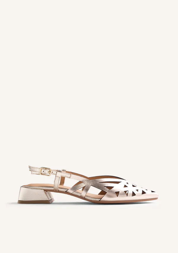 Ballerina in pelle traforata platino Rothbury