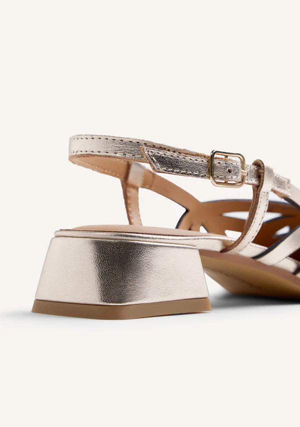 Ballerina in pelle traforata platino Rothbury
