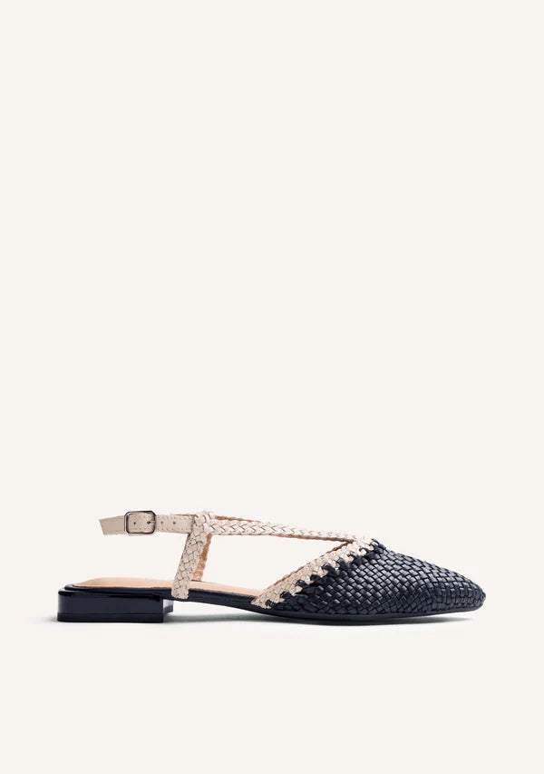 Slingback in pelle intrecciata Kitodi