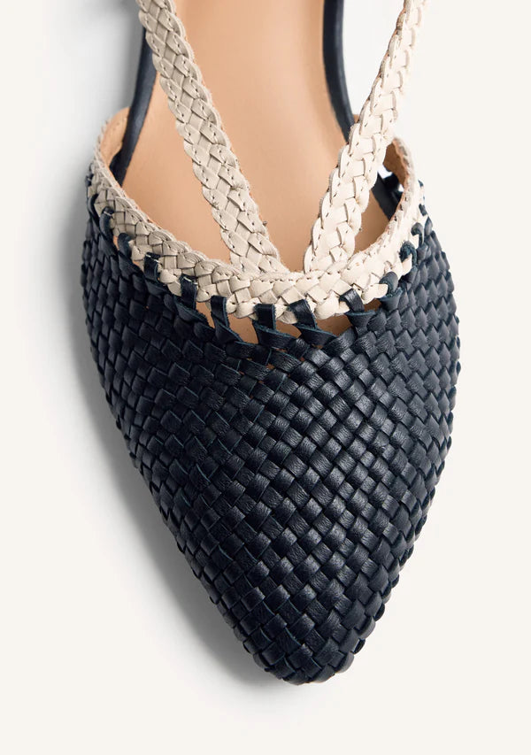 Slingback in pelle intrecciata Kitodi