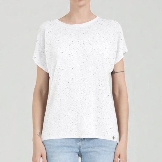 T-shirt con strass - Bianca