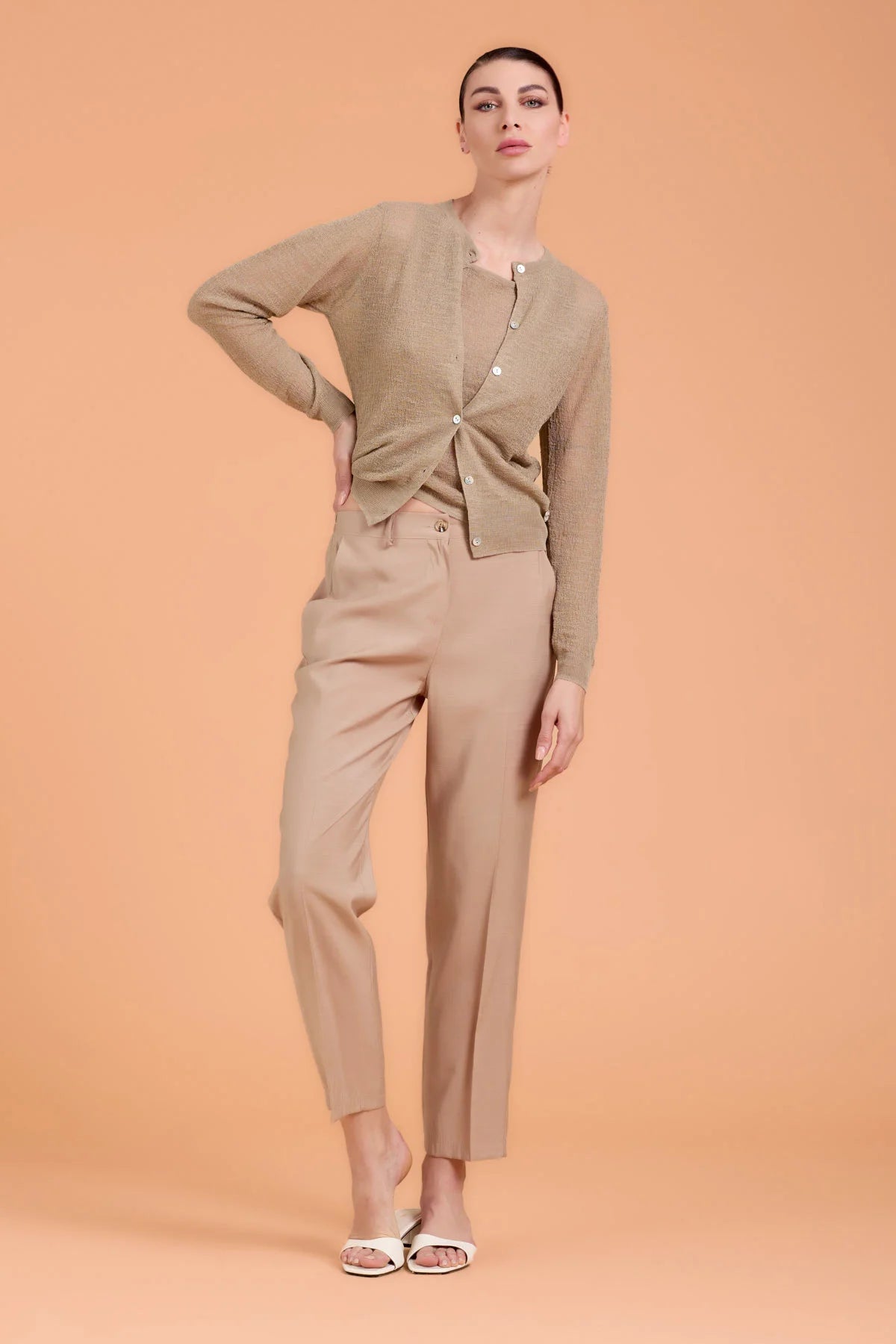 Cardigan in crepon