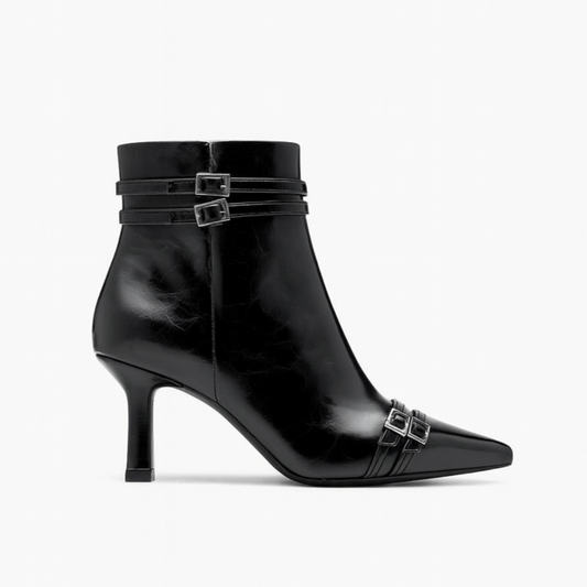 Stivaletto Tamaris in pelle nera con tacco