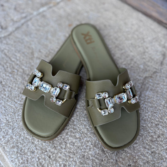 SANDALI BASSI MULE CON PIETRE