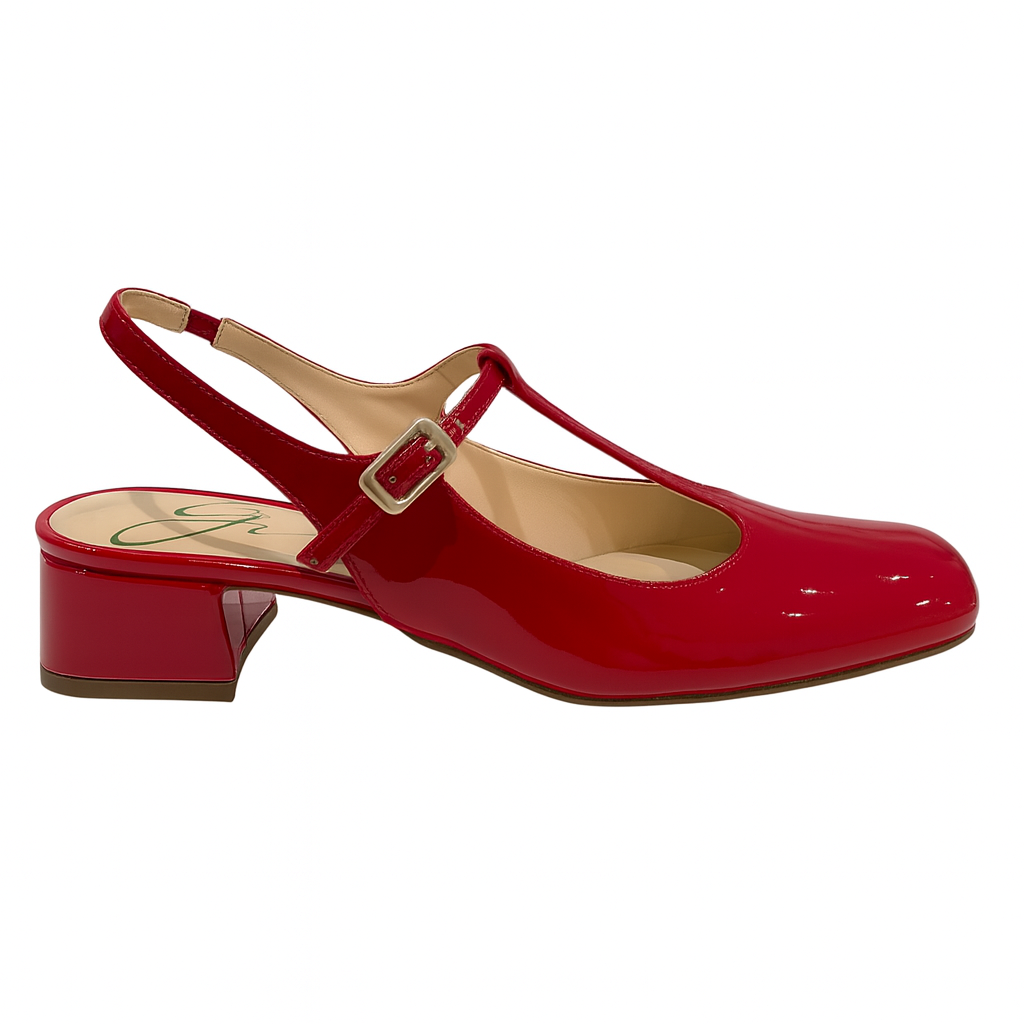 Mary jane in vernice papavero