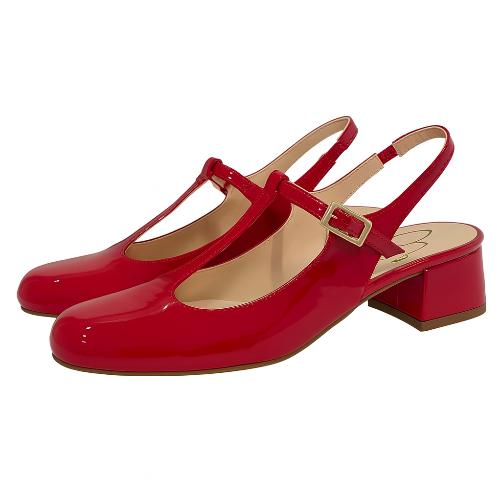 Mary jane in vernice papavero