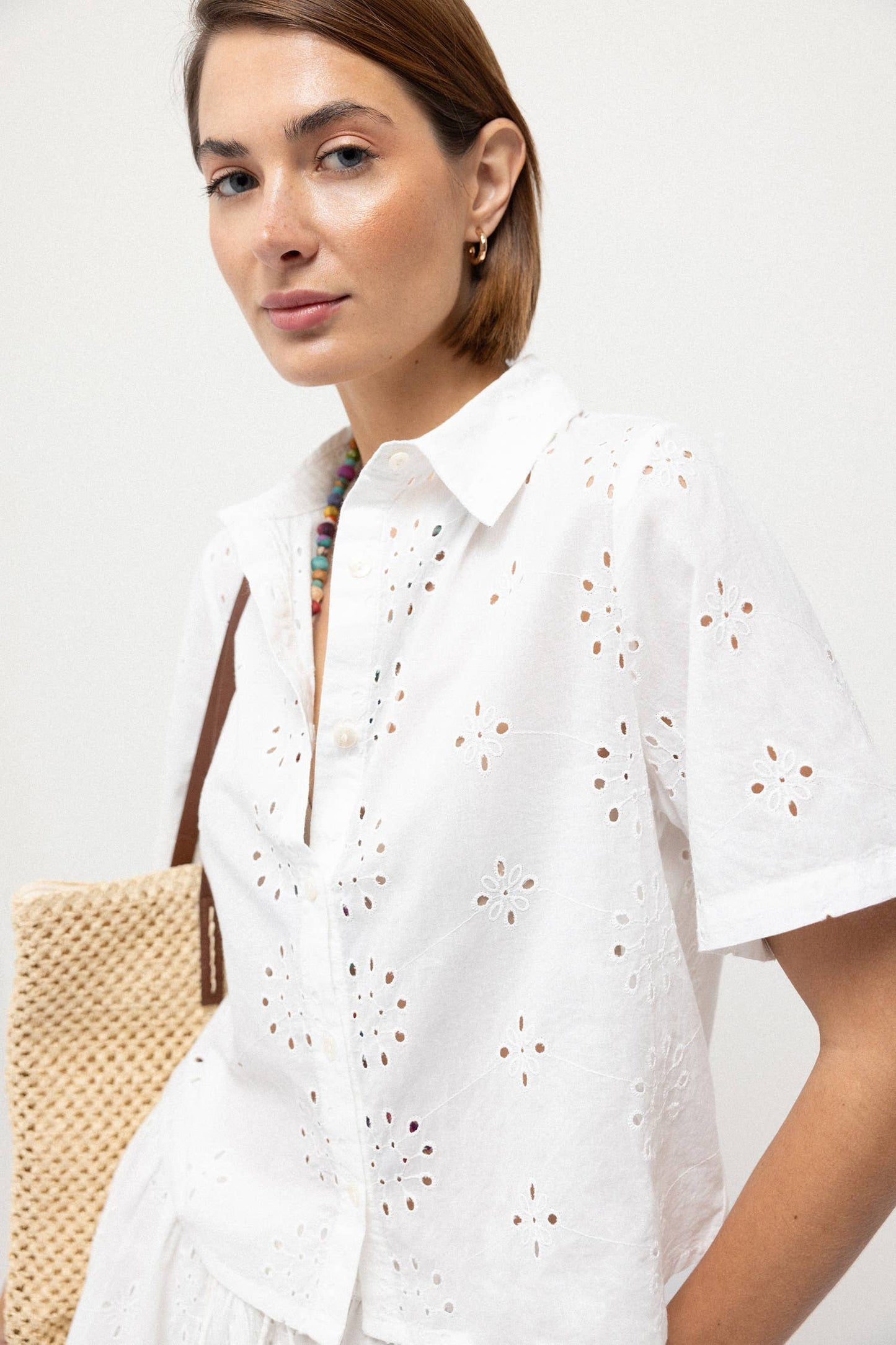 Camicia in broderie anglaise (416800-8)