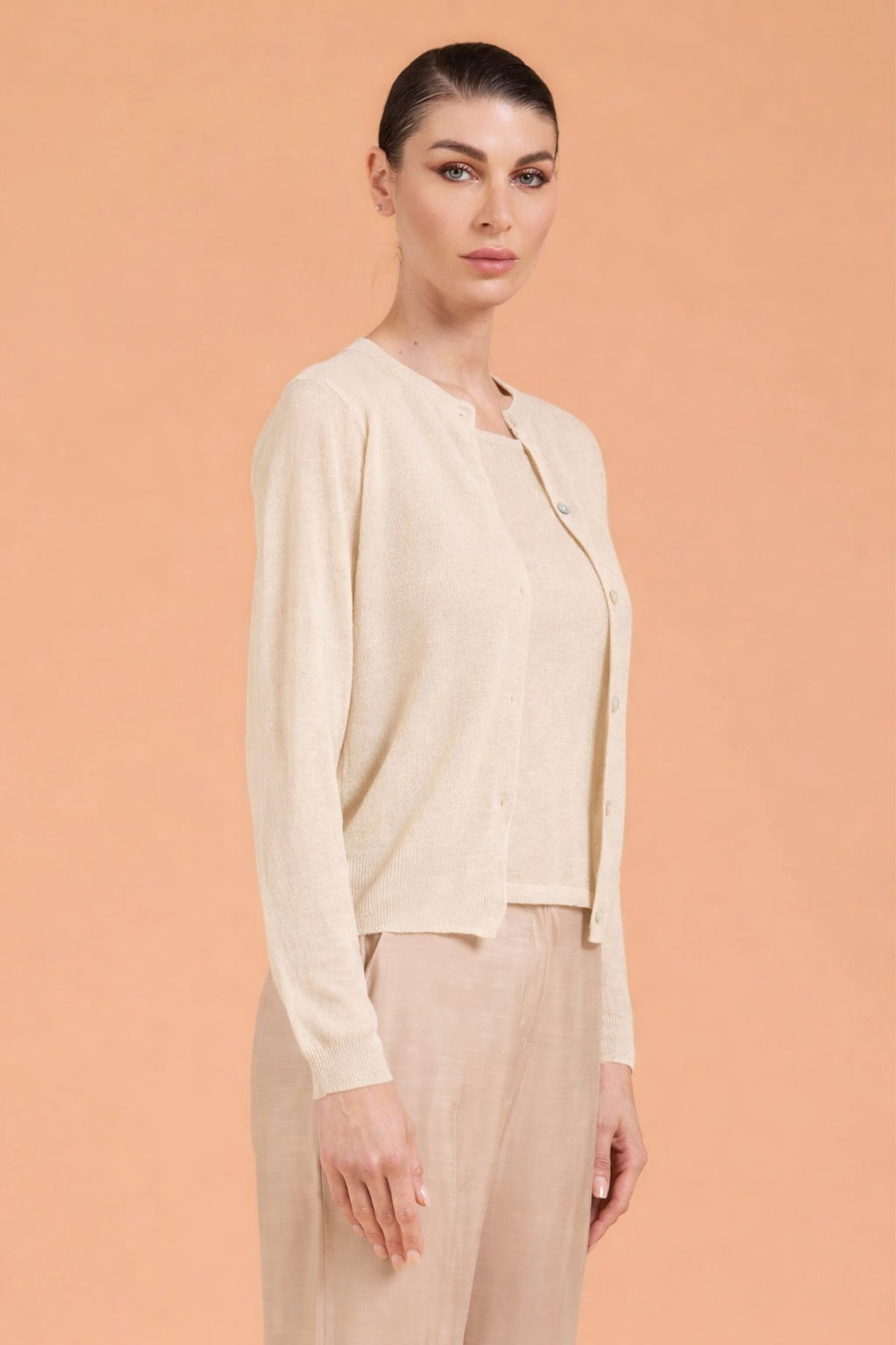 Cardigan in crepon