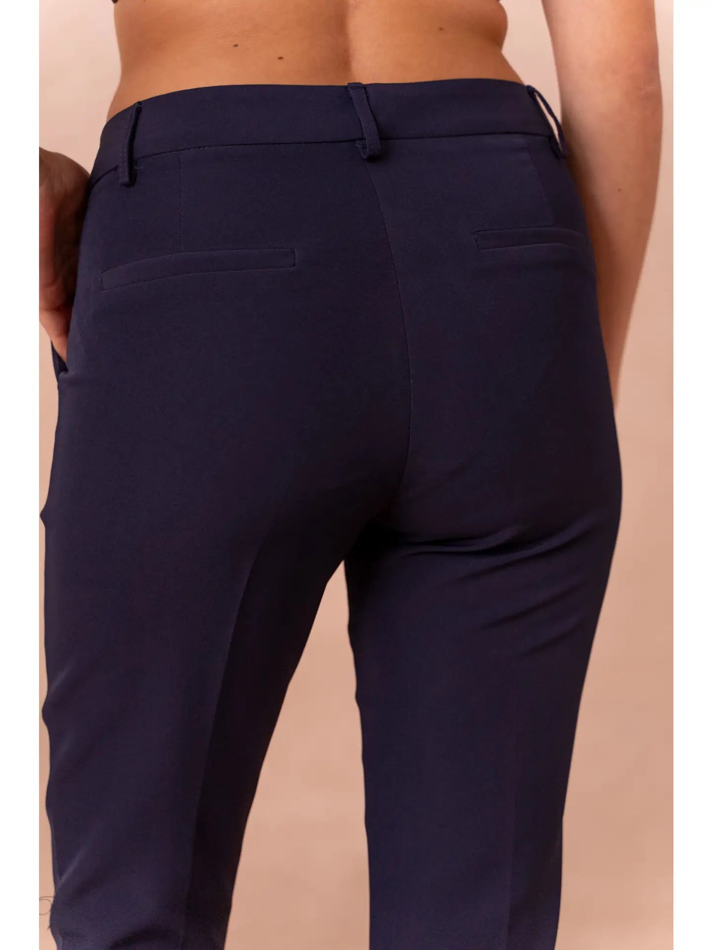 Pantaloni sigaretta - Beige/Blu