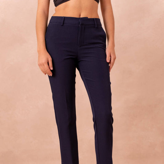 Pantaloni sigaretta - Beige/Blu