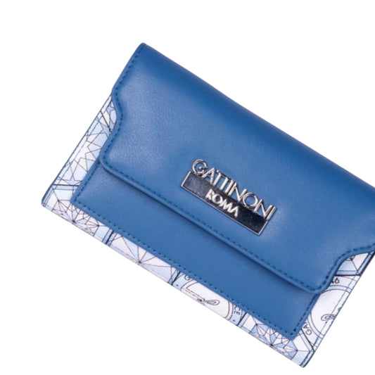 Portafoglio Gattinoni in pelle blu avio